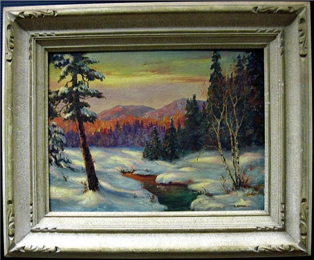 Geoffrey Sykes - Winter Creek Study At Sunset