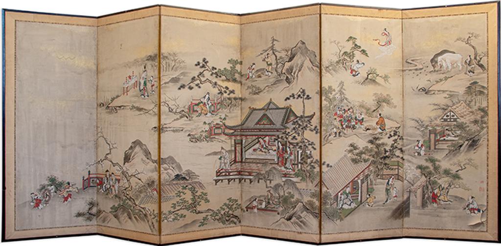 Japanese Art - Large Japanese Folding Screen, 18th/19th Century