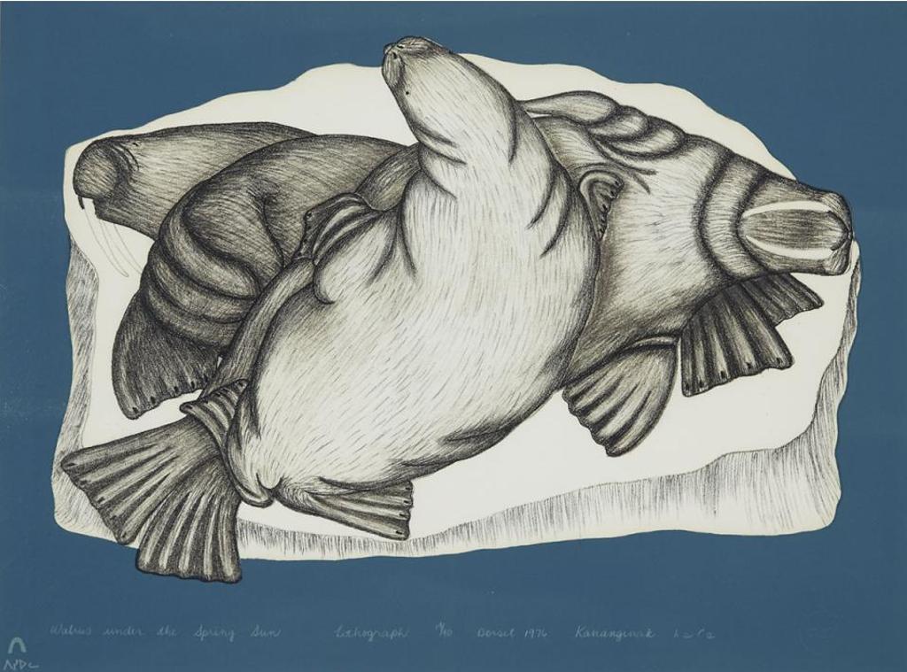 Kananginak Pootoogook (1935-2010) - Walrus Under The Spring Sun