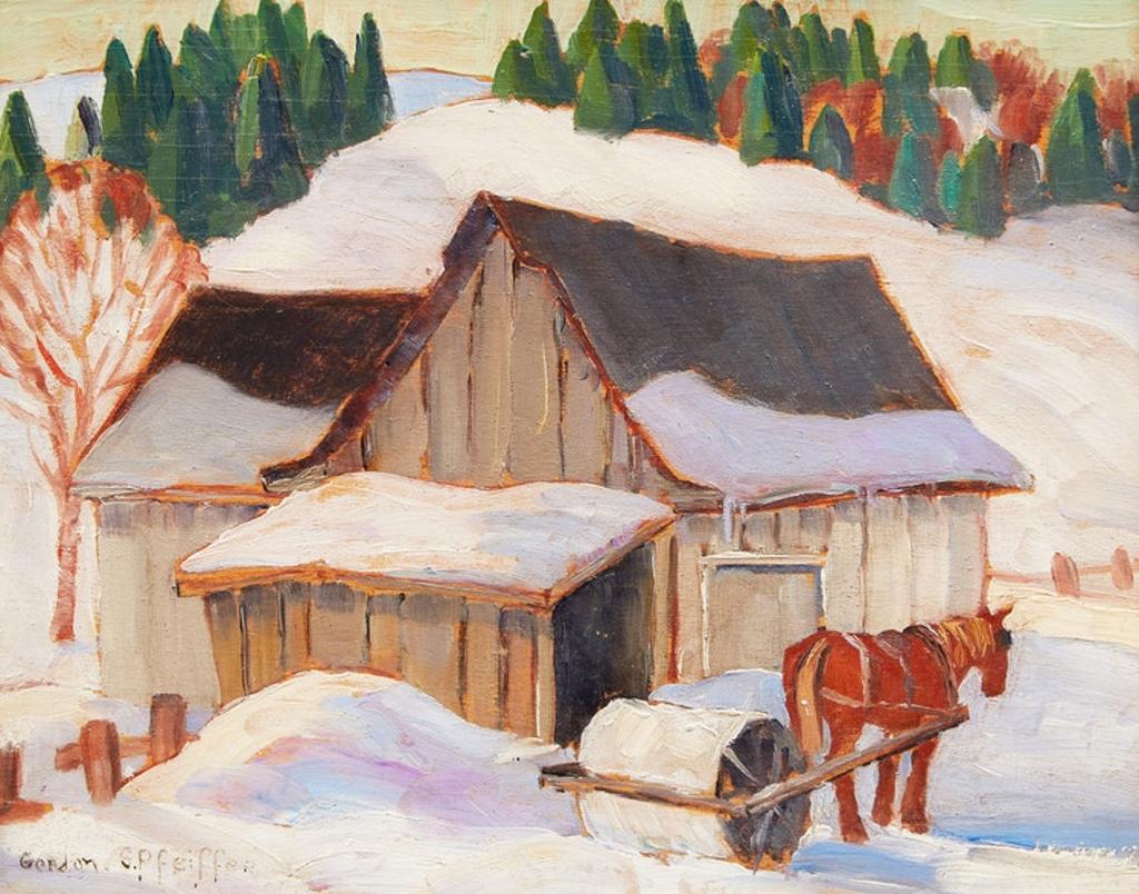 Gordon Edward Pfeiffer (1899-1983) - Barns at Lac-Beauport (Snow Roller)
