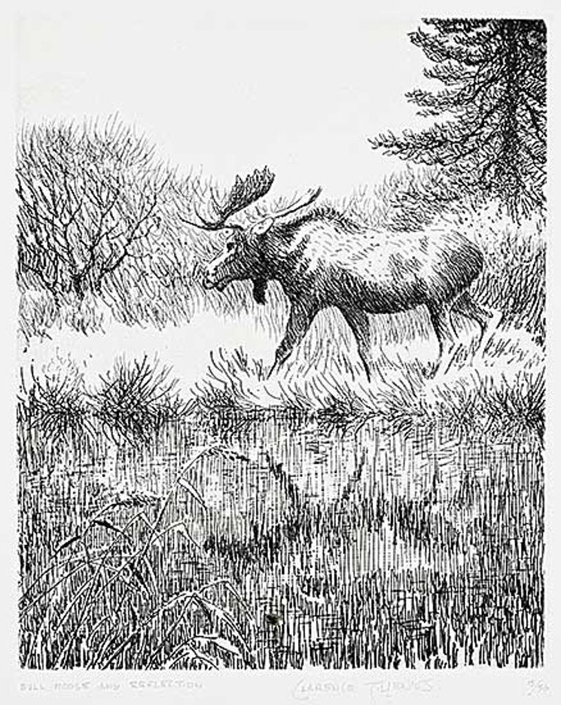 Clarence Ingwall Tillenius (1913-2012) - Bull Moose and Reflection #15/50