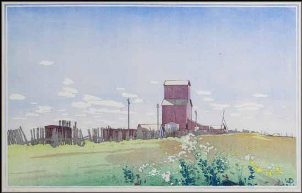 Walter Joseph (W.J.) Phillips (1884-1963) - Grain Elevator at La Salle, Manitoba