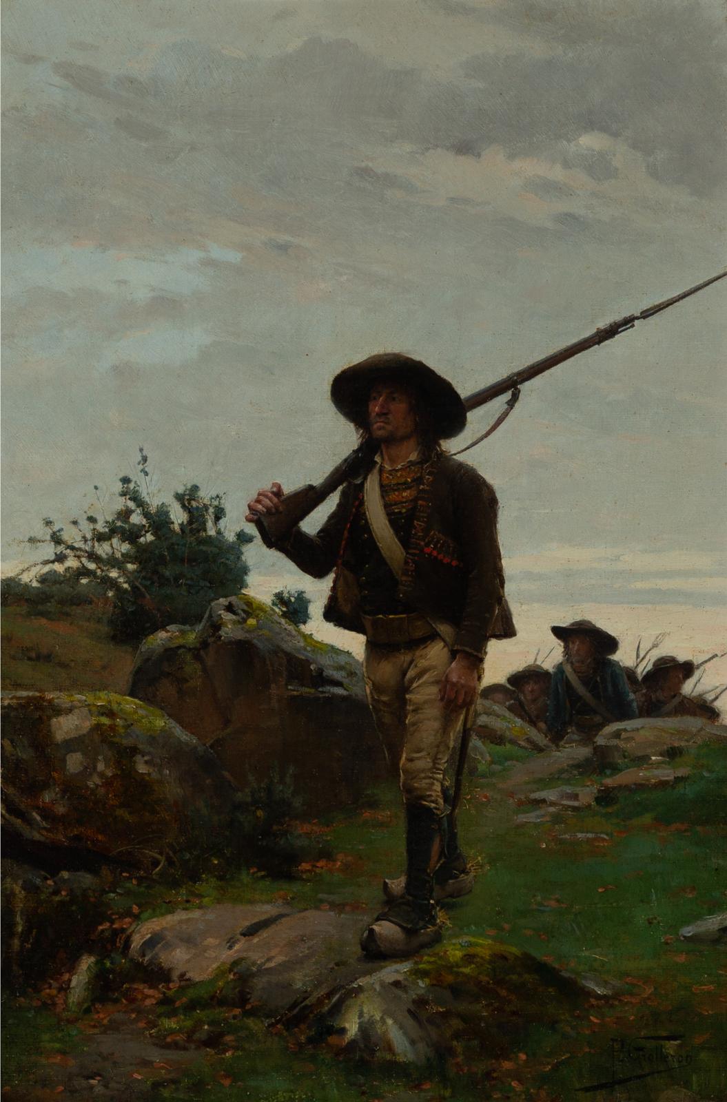 Paul (Louis Narcisse) Grolleron (1848-1901) - Mercenaries On A Hillside (Napoleon's Army)