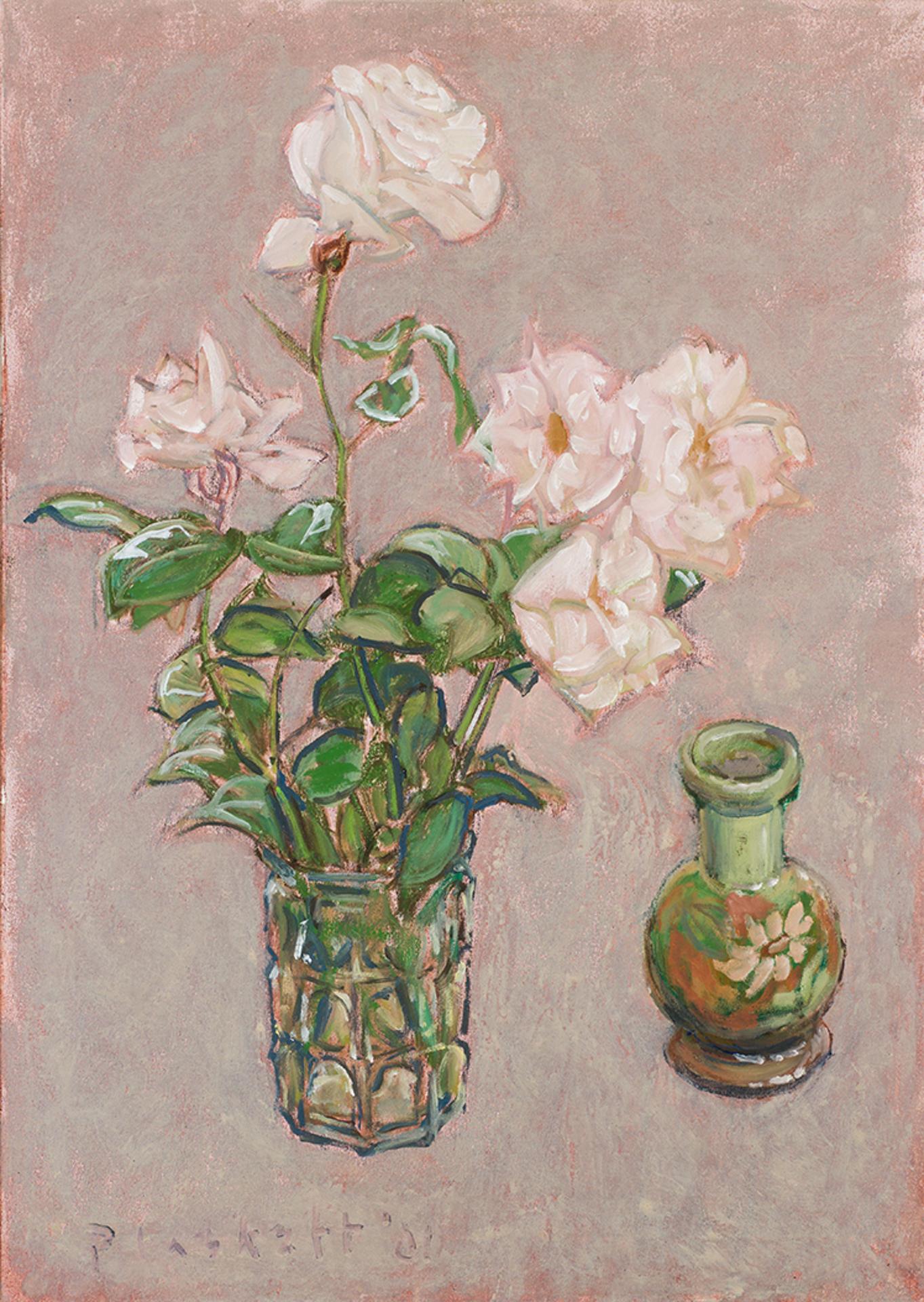 Joseph (Joe) Francis Plaskett (1918-2014) - White Roses & Vase