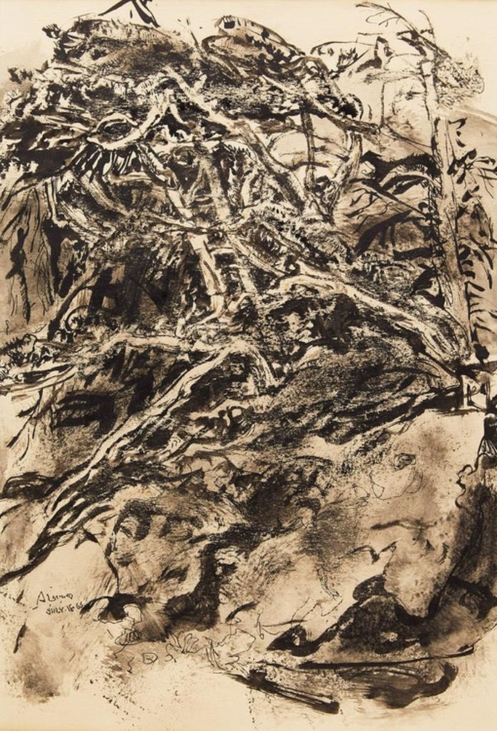 Arthur Lismer (1885-1969) - Tangled Tree and Rock Study