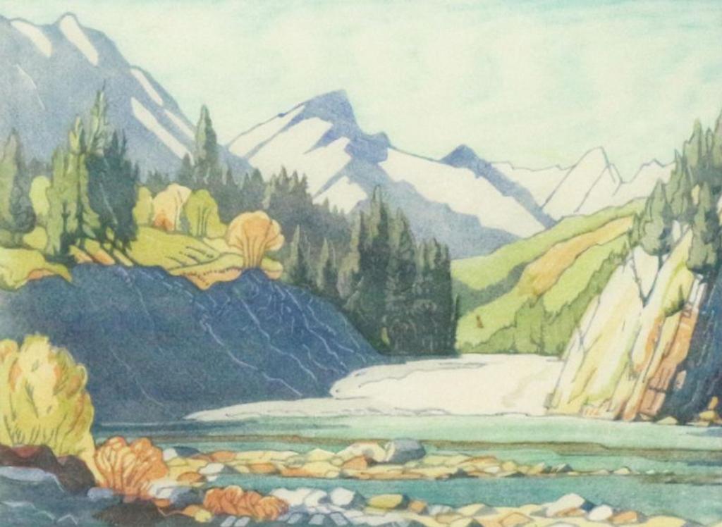 Margaret Dorothy Shelton (1915-1984) - Bow Falls, Banff; 1973