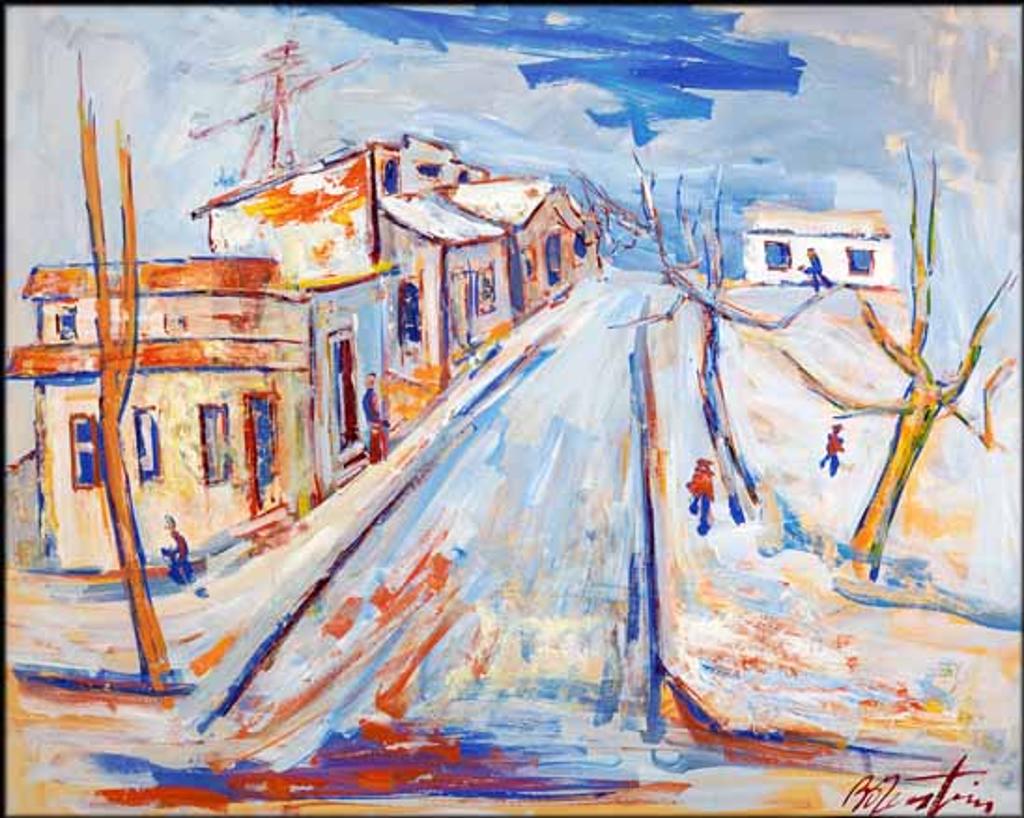 Samuel (Sam) Borenstein (1908-1969) - Village Street Scene, Quebec