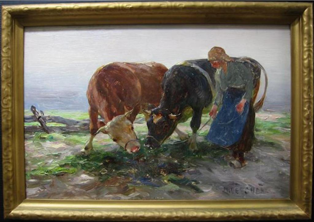 Max Bergmann (1884-1955) - Feeding The Cattle