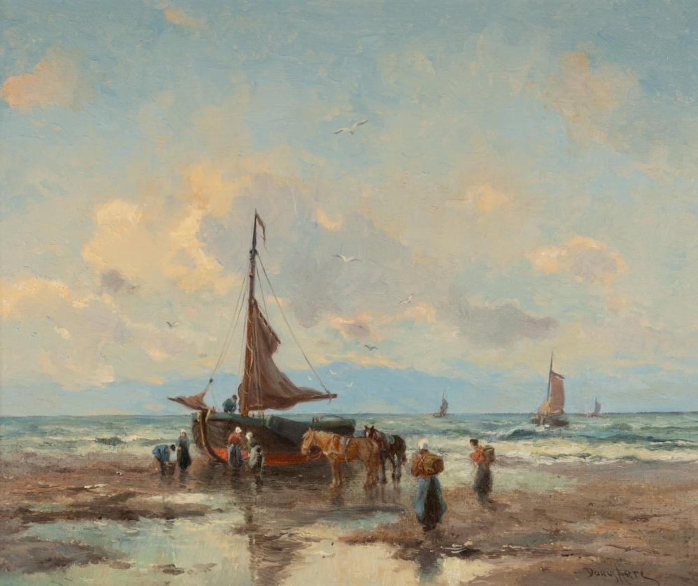 Dorus Arts (1901-1961) - Untitled - Sailboats on Beach