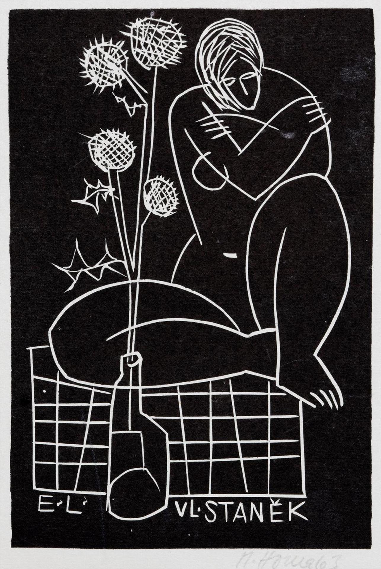 Miroslav Houra (1933-2006) - Untitled - Woman with Vase