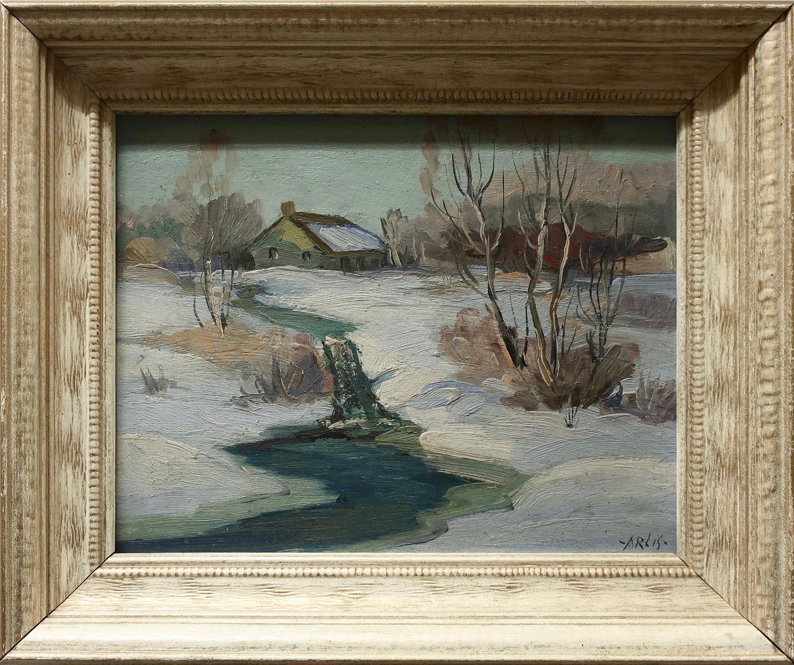 T. Arlis (1935-2011) - Winter Scene With House