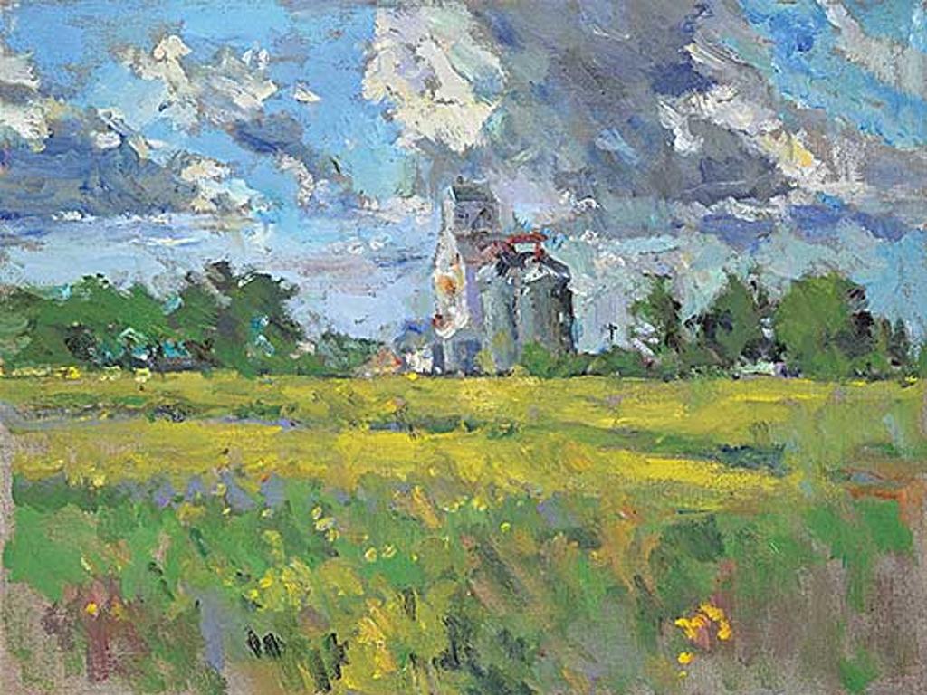 Clint Hunker (1954) - Aberdeen Elevator and Late Bloom of Canola