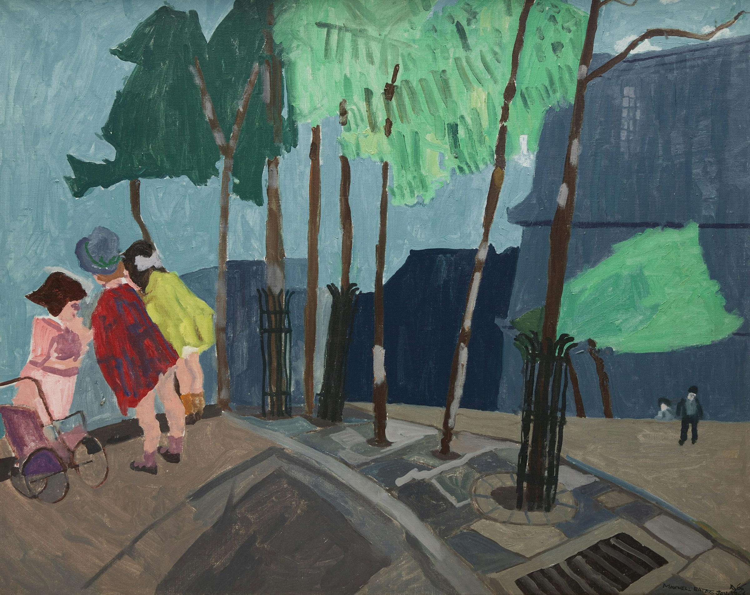 Maxwell Bennett Bates (1906-1980) - Untitled (City Street Scene)