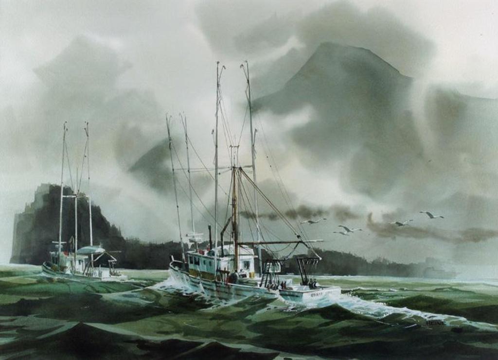 Harry Heine (1924-2004) - Westbound Trollers (Strait Of Juan De Fuca, Bc)