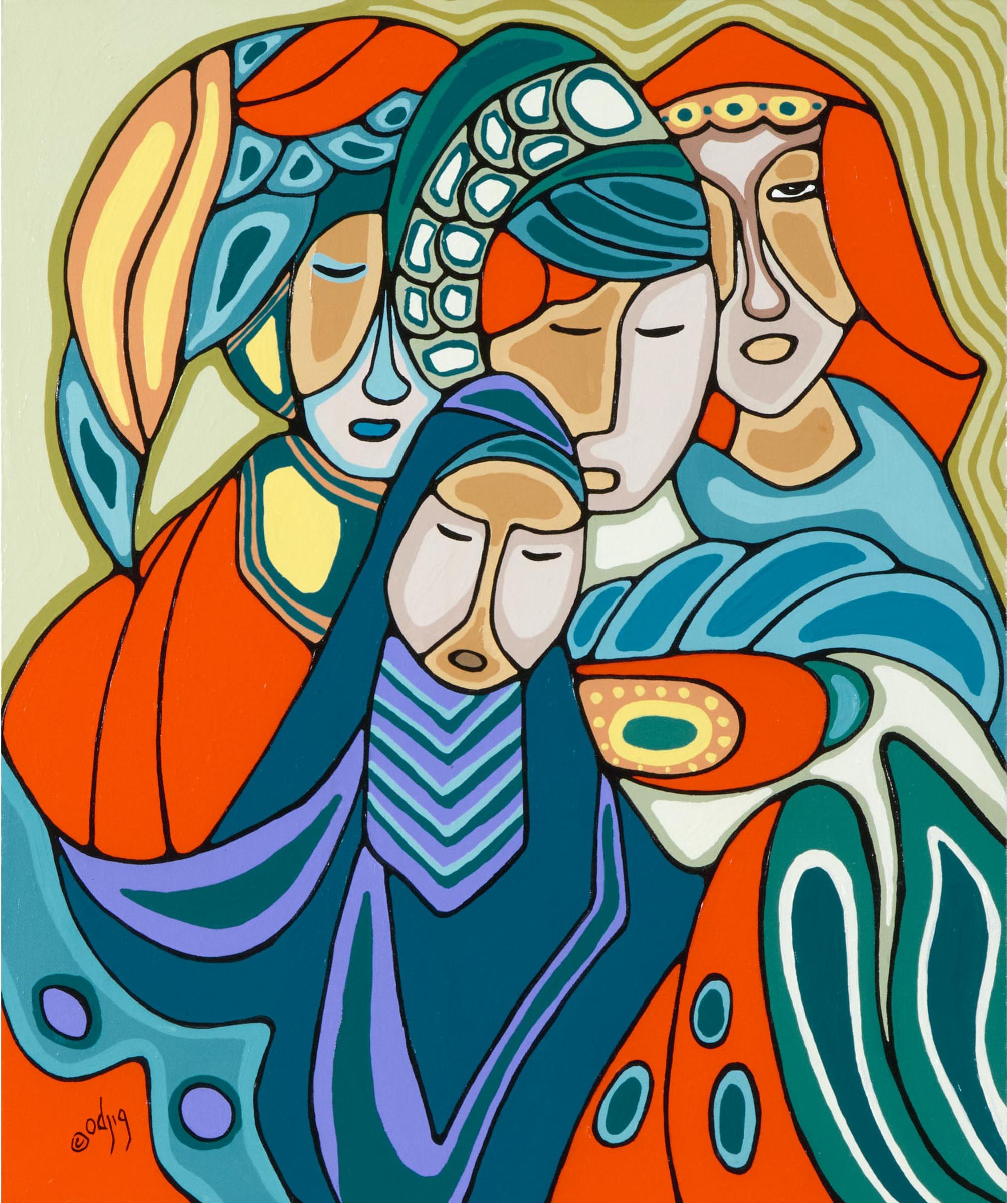 Daphne Odjig (1919-2016) - Shawl Dance, 1994