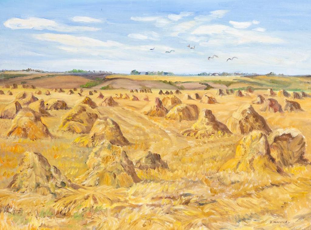 Dorothy Martin (1909-1984) - Stooks Near Lumsden