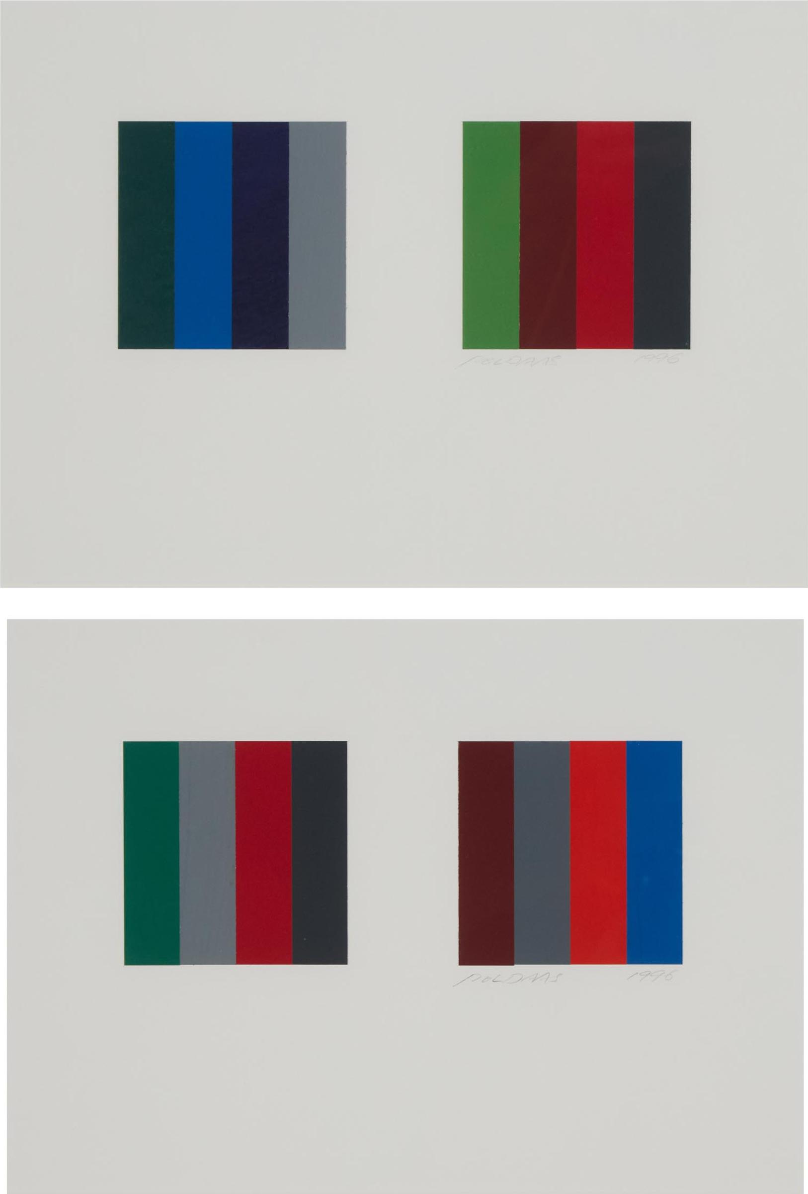 Jaan Poldaas (1948-2018) - Two Twelve Colour Pair Studies, 1996