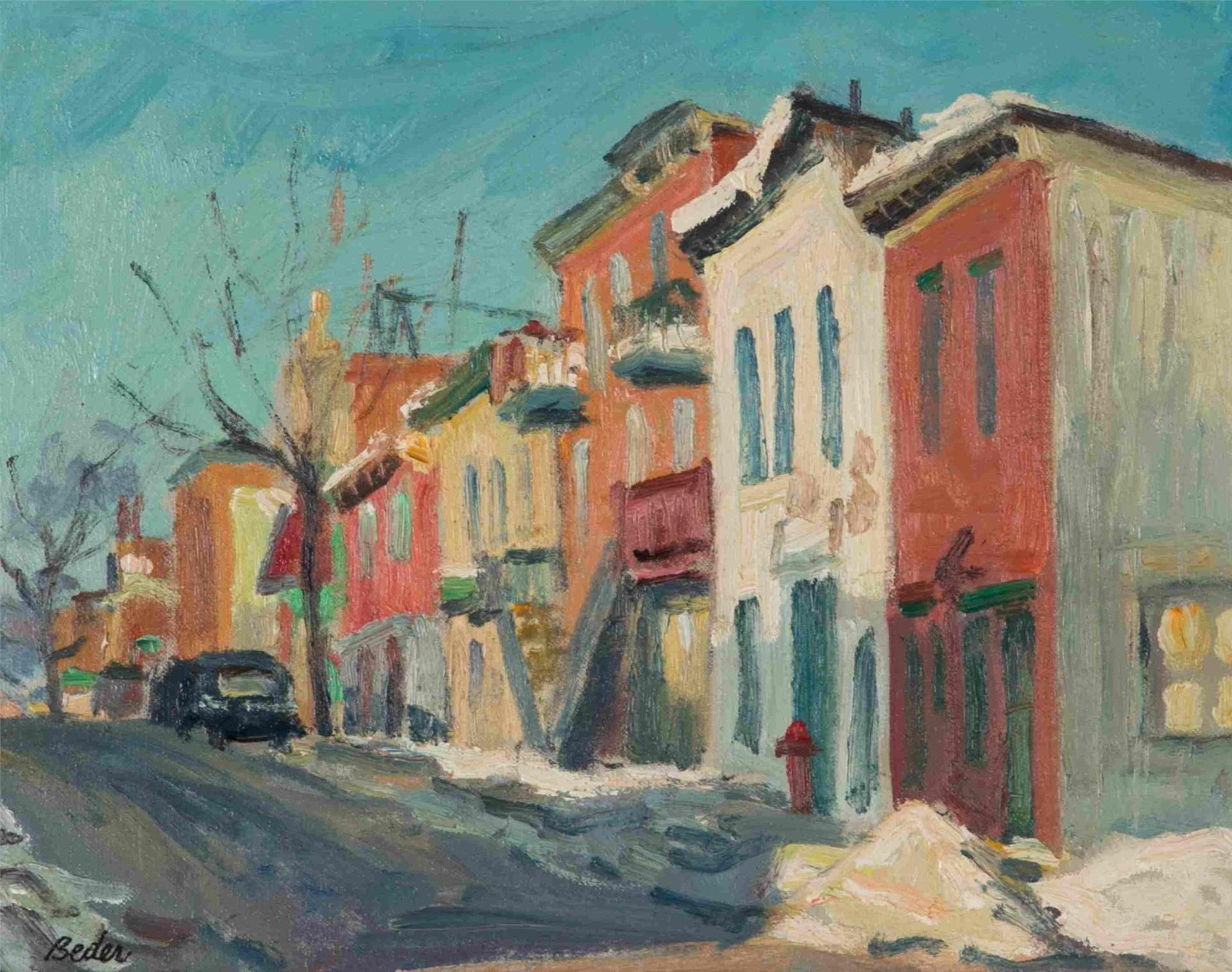 Jack Beder (1910-1987) - January Morning St. Dominique Street, Montreal (1974)