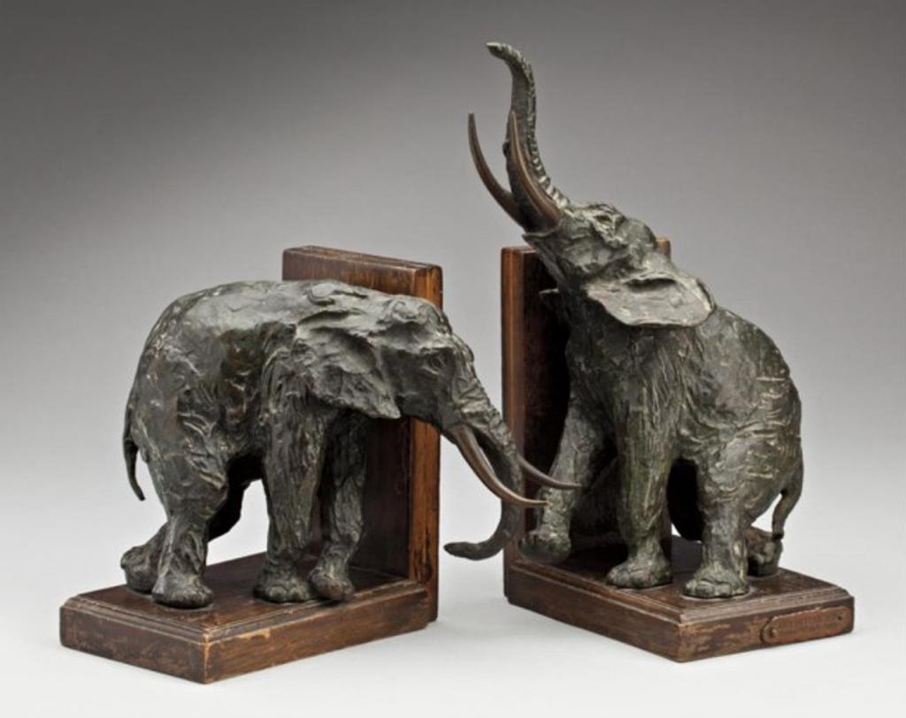Ary Bitter (1883-1973) - Pair of Bull Elephant Bookends