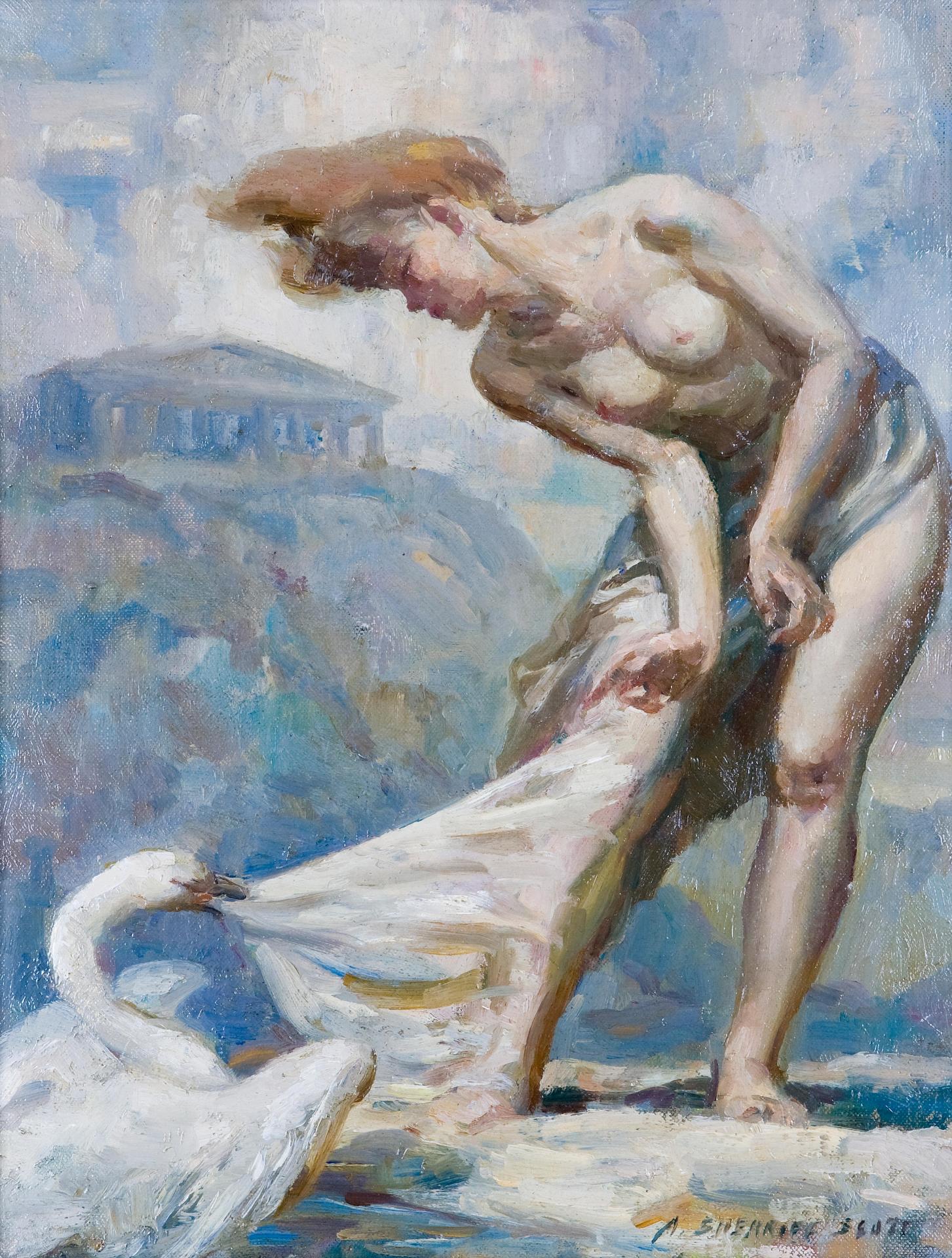 Adam Sherriff Scott (1887-1980) - Leda and the swan