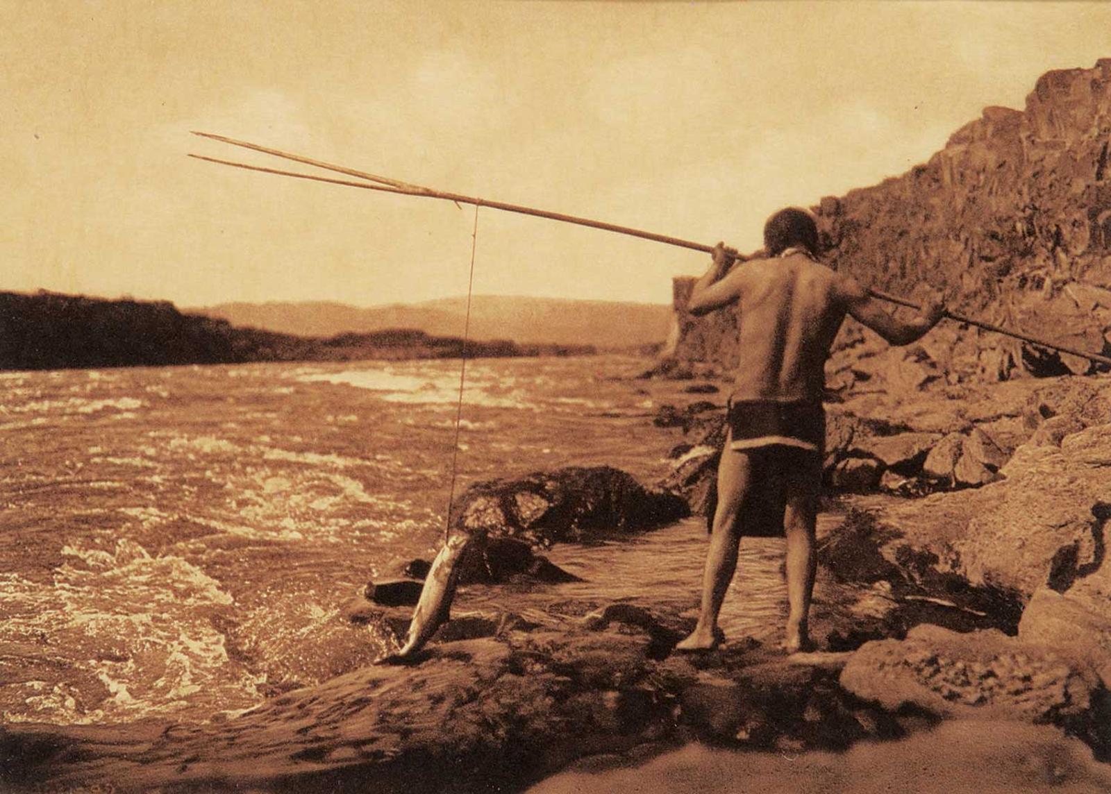 Edward Sherrif Curtis (1868-1952) - Salmon Fishing, Wishham