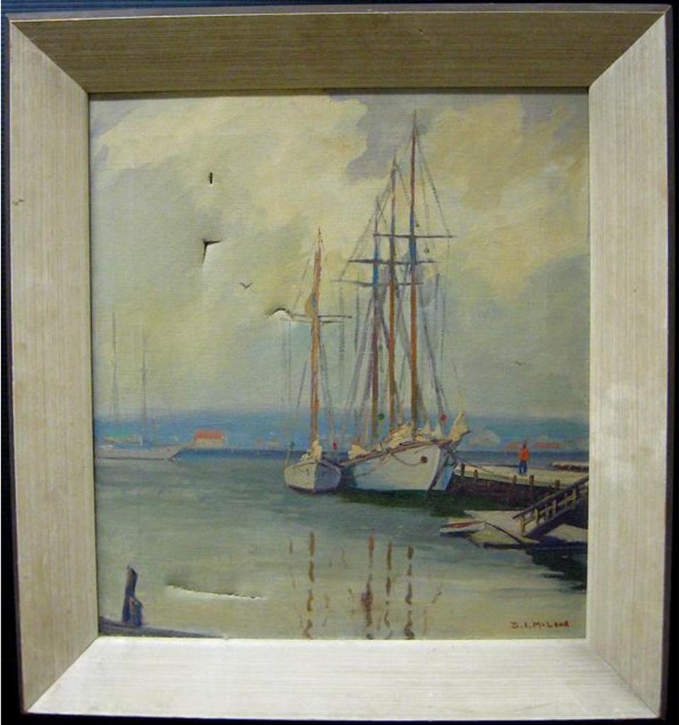 Donald Ivan Mcleod (1886-1967) - Boats At Rest At Dock