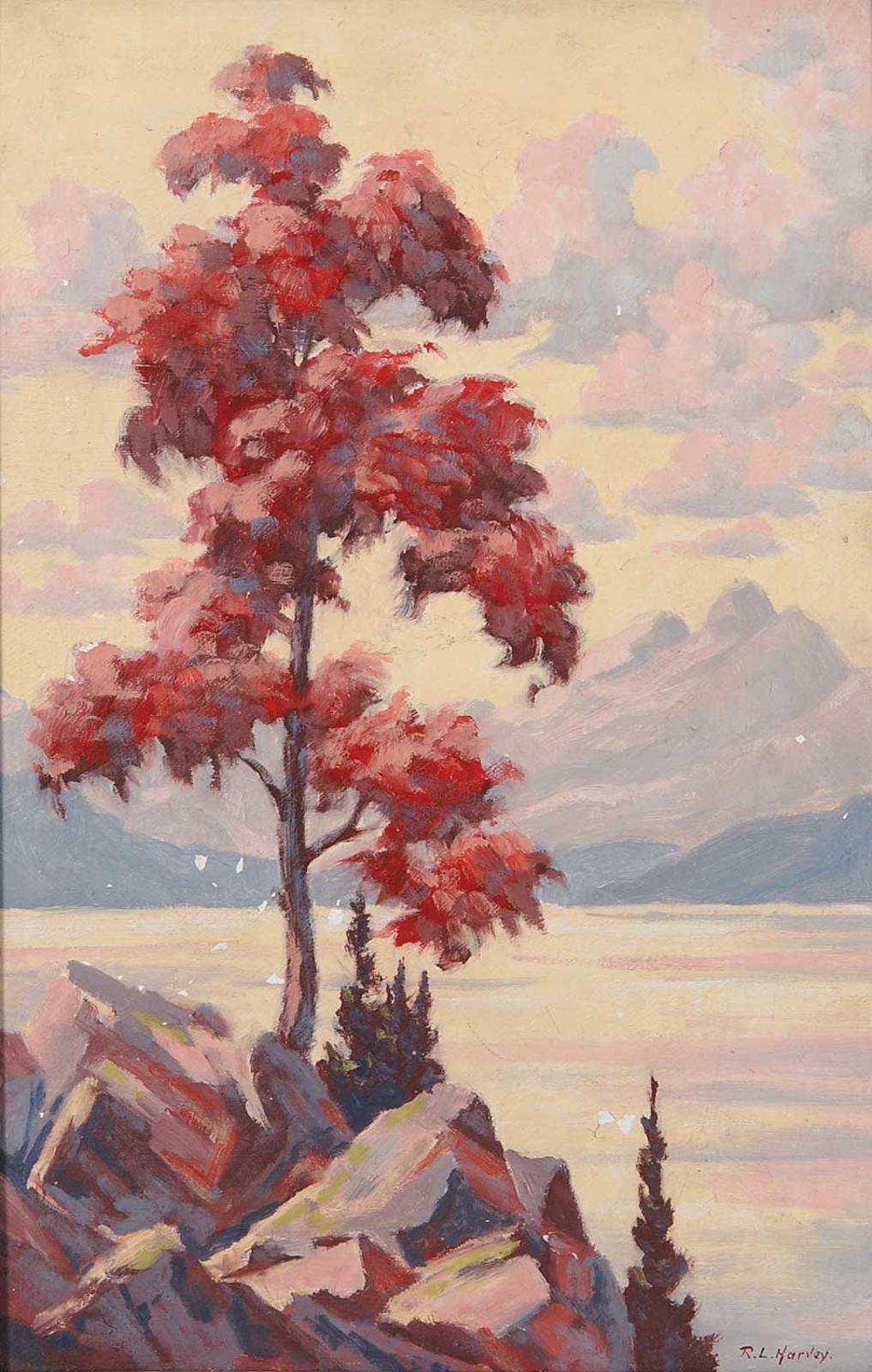 Reginald Llewellyn Harvey (1888-1963) - Untitled - Coastal Mountain in Autumn