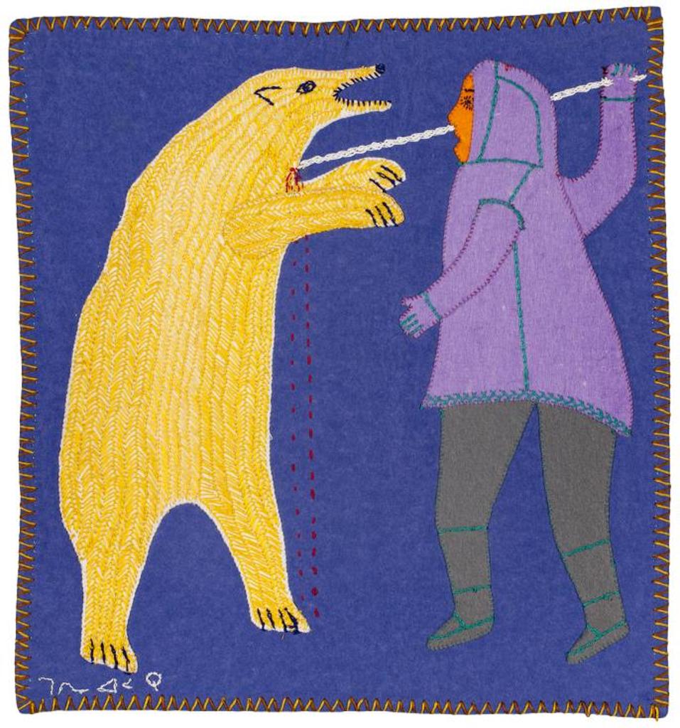 Miriam Nanurluk Qiyuk (1933) - Hunter Spearing a Bear