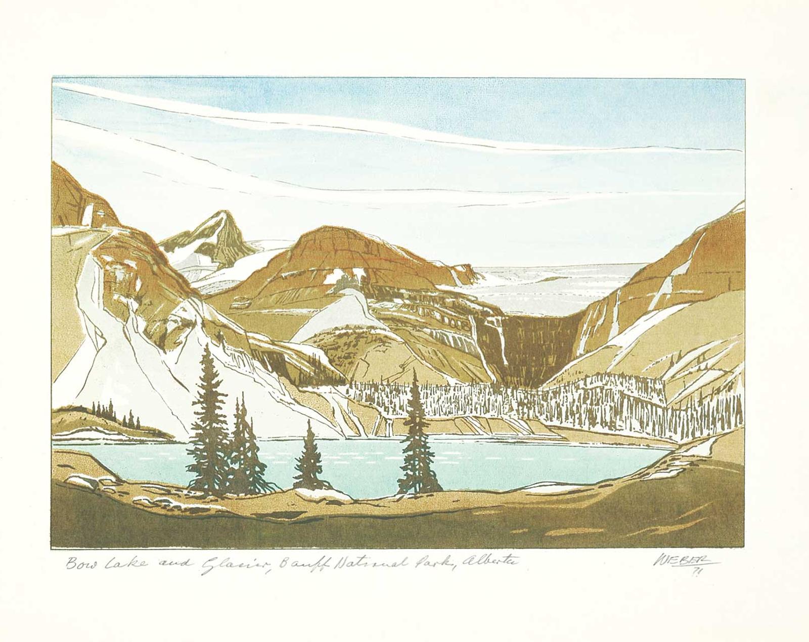 George Weber (1907-2002) - Bow Lake and Glacier, Banff National Park, Alberta