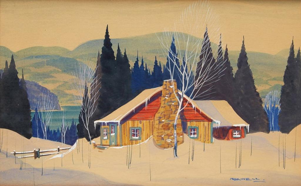 Graham Norble Norwell (1901-1967) - Winter Landscape with Cabin