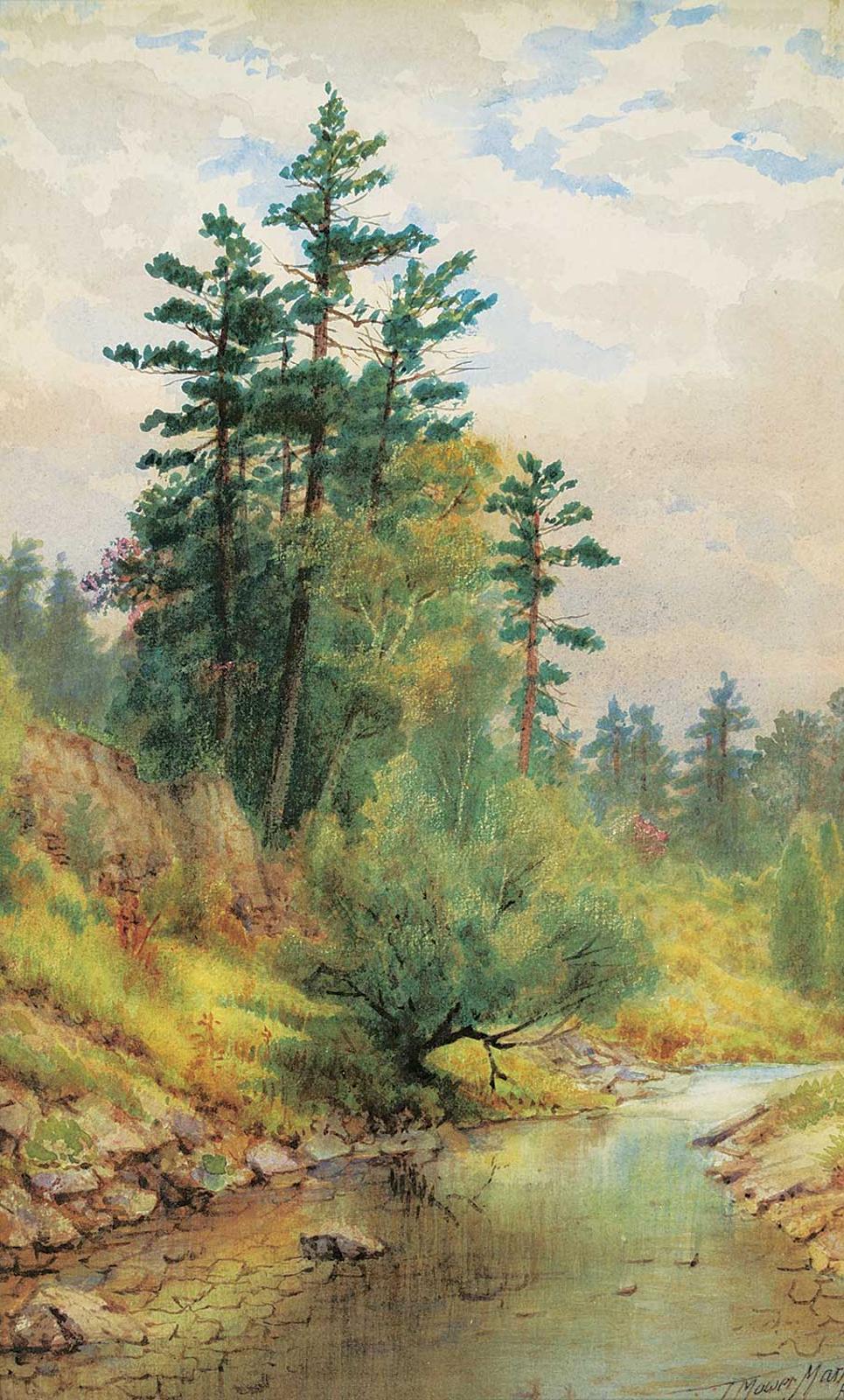 Thomas Mower Martin (1838-1934) - Calm River Under Cloudy Skies