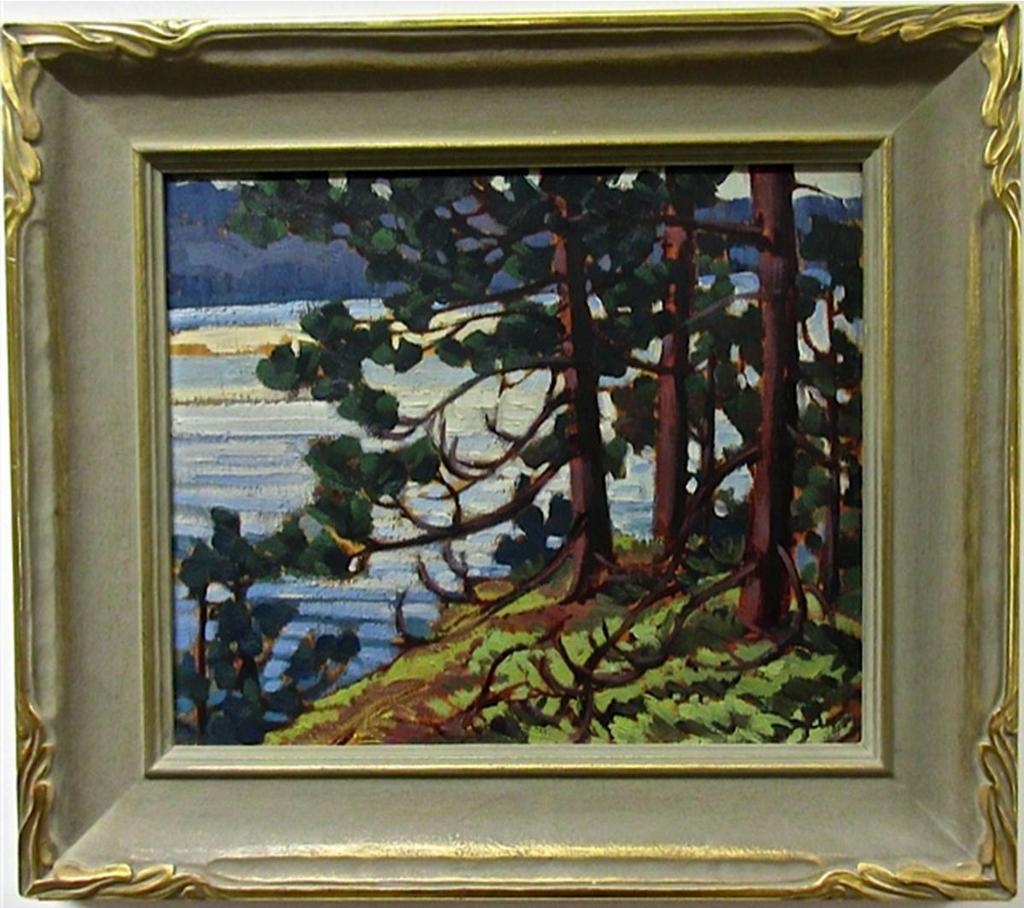 Ethel Luella Curry (1902-2000) - Untitled (Lake Thru Trees)