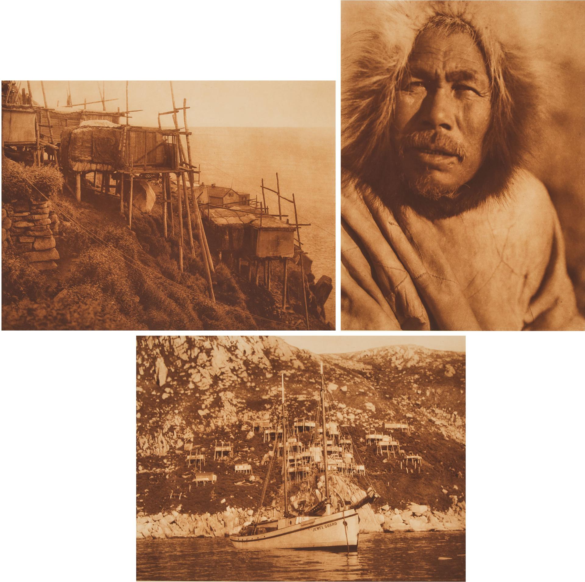 Edward Sherrif Curtis (1868-1952) - Set Of Three Ugiuvak (King Island) Photogravure Plates, Ca. 1928