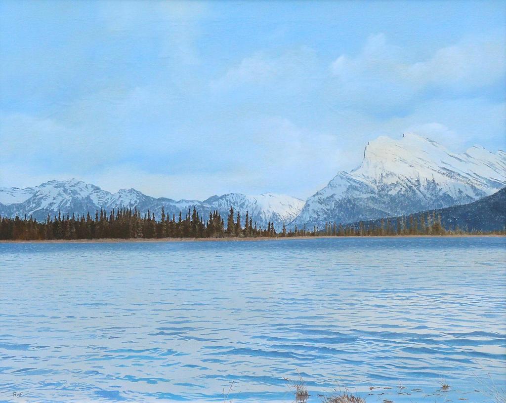 Ted Raftery (1938) - Spring Sunshine On Mt. Rundle; 1981