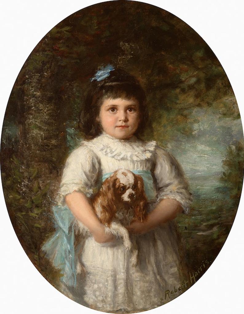 Robert Harris (1849-1919) - Portrait of Miss Georgina Smithers with Her Pet (circa 1904)