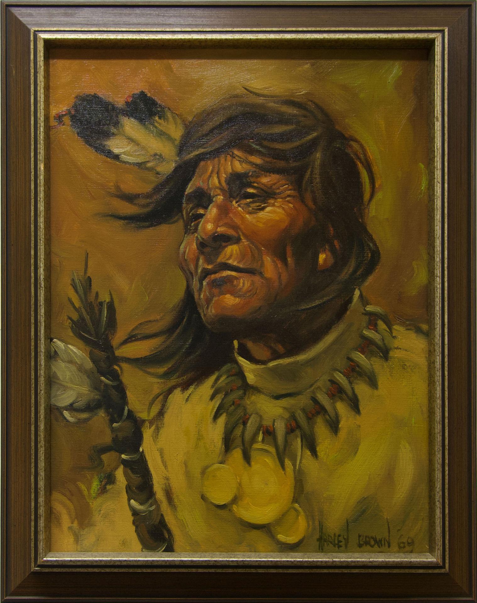 Harley W. Brown (1939) - Portrait Of An Indigenous Man