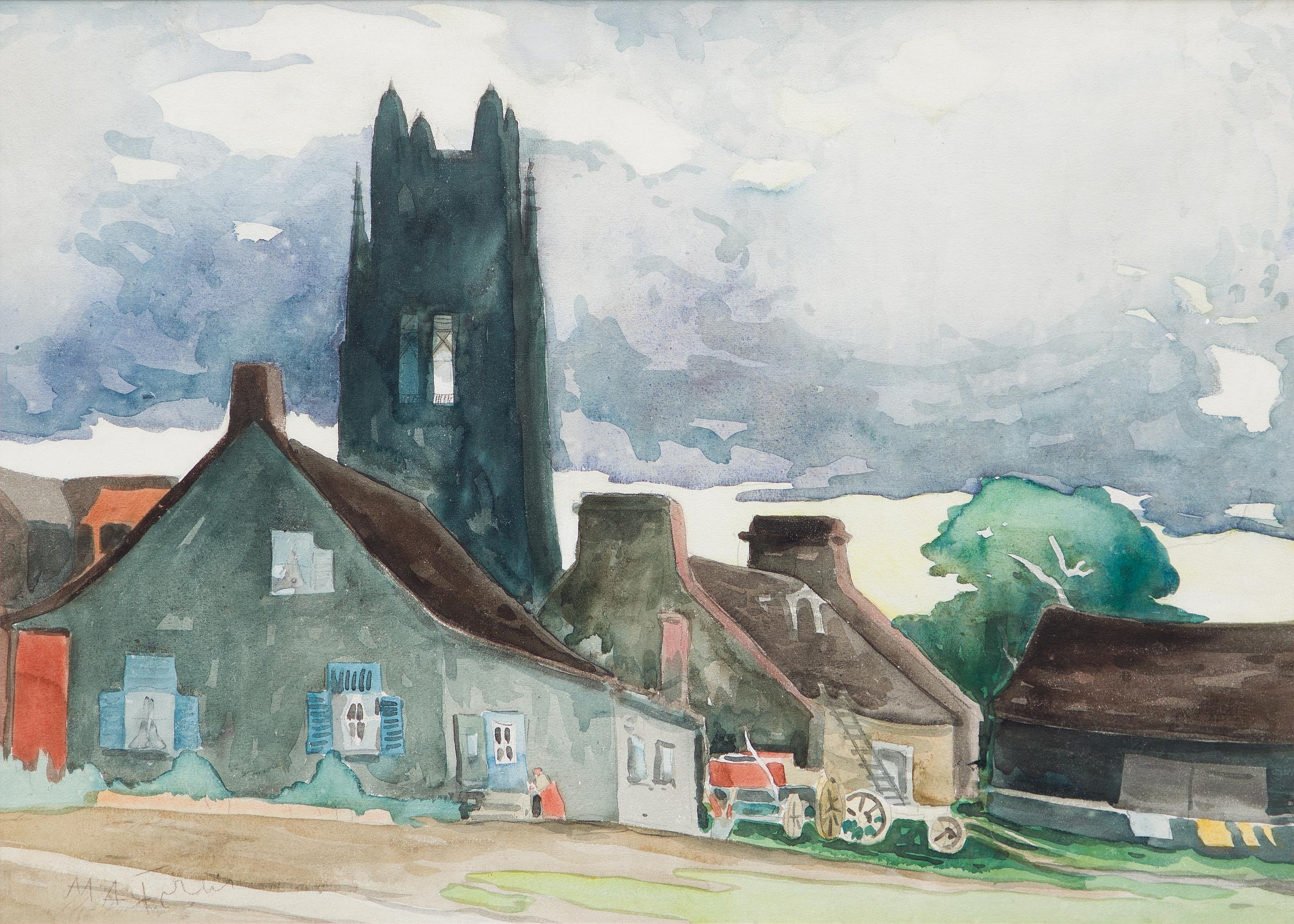 Marc-Aurèle Fortin (1888-1970) - Marc-Aurèle Fortin , Paysage à Ahuntsic, c. 1930