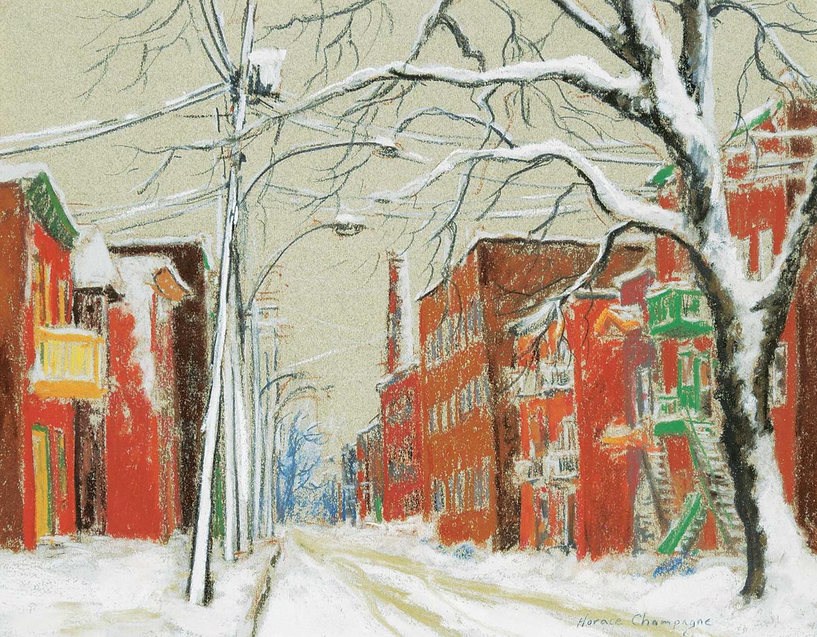 Horace Champagne (1937) - First Snow-Storm Rivard Street, Montreal