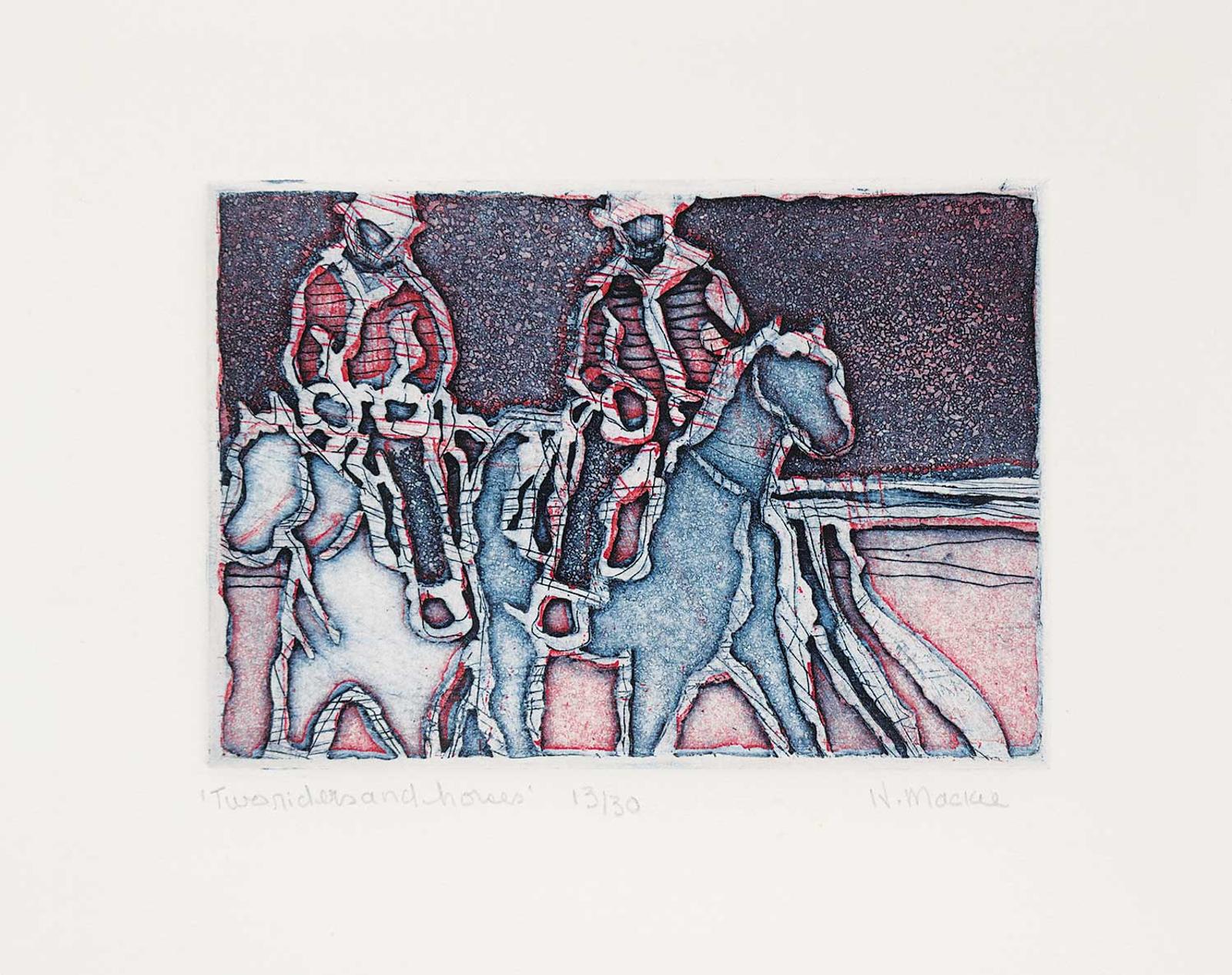 Dora Helen Mackie (1926) - Two Riders and Horses #13/30