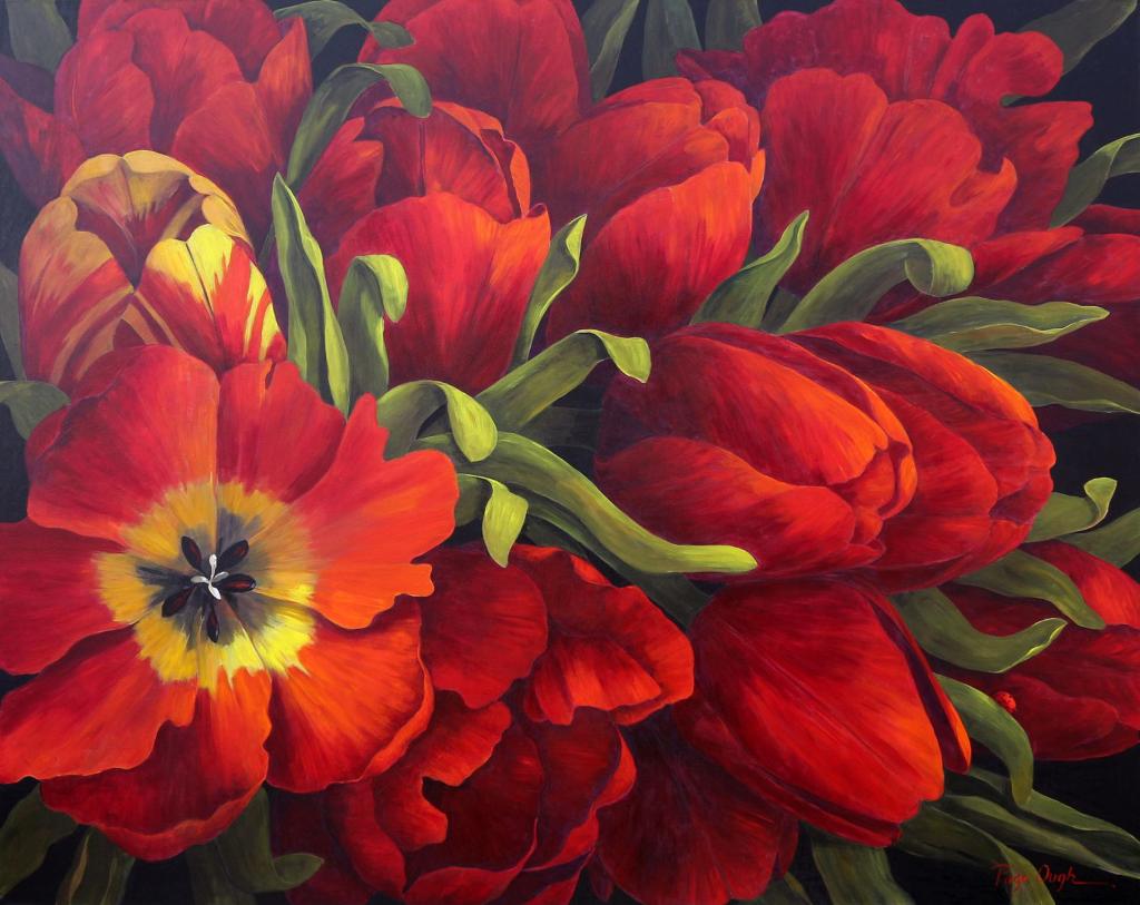 Page Ough (1946) - Tulips, Tulips, Tulips; 2007