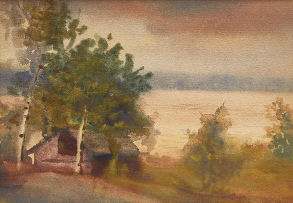 Owen B. Staples (1866-1949) - Cabin Within The Trees; River Scene