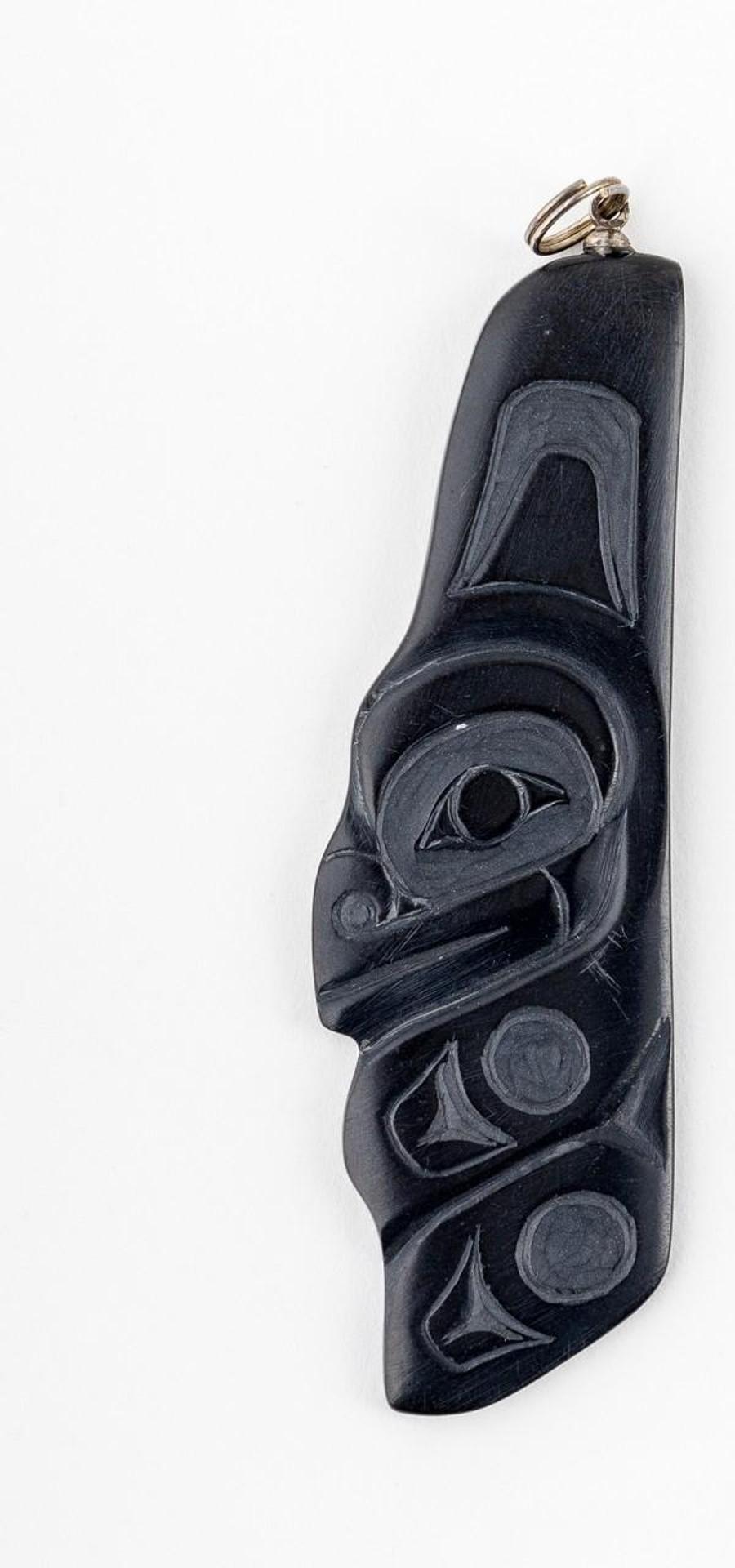 Gryn White - a carved argillite pendant Killer Whale