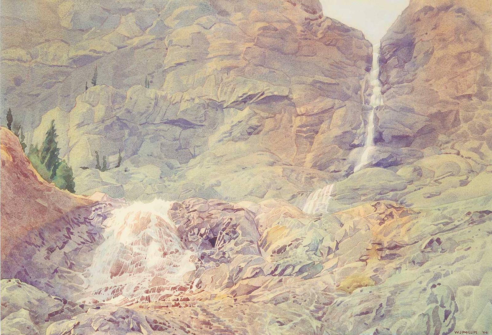 Walter Joseph (W.J.) Phillips (1884-1963) - Untitled - High Alpine Waterfall