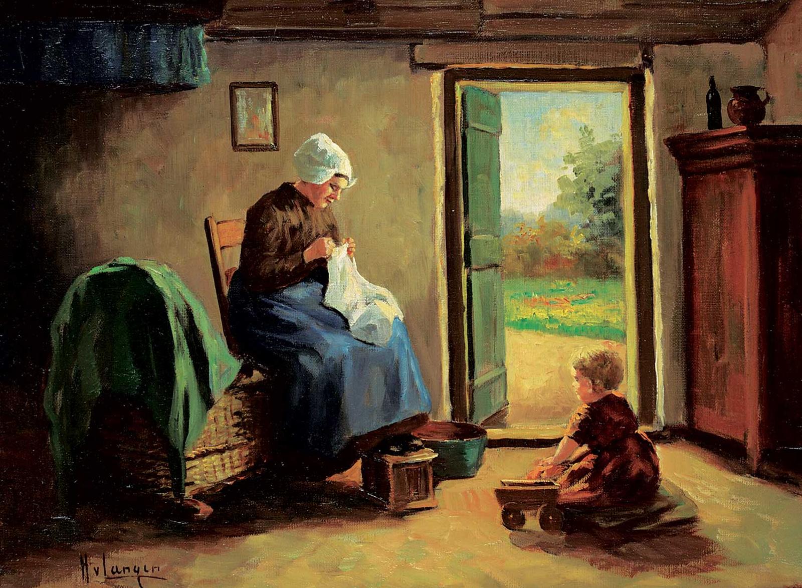 Hendrikus Johannes Franciscus Van Langen (1874-1964) - Untitled - Mother with Child