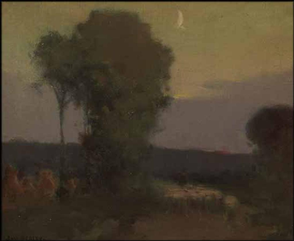 John William (J.W.) Beatty (1869-1941) - Field in Moonlight