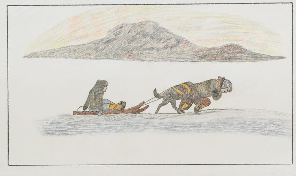 Ekidluak Komoartok (1923-1993) - Untitled (Hunters With Dog)