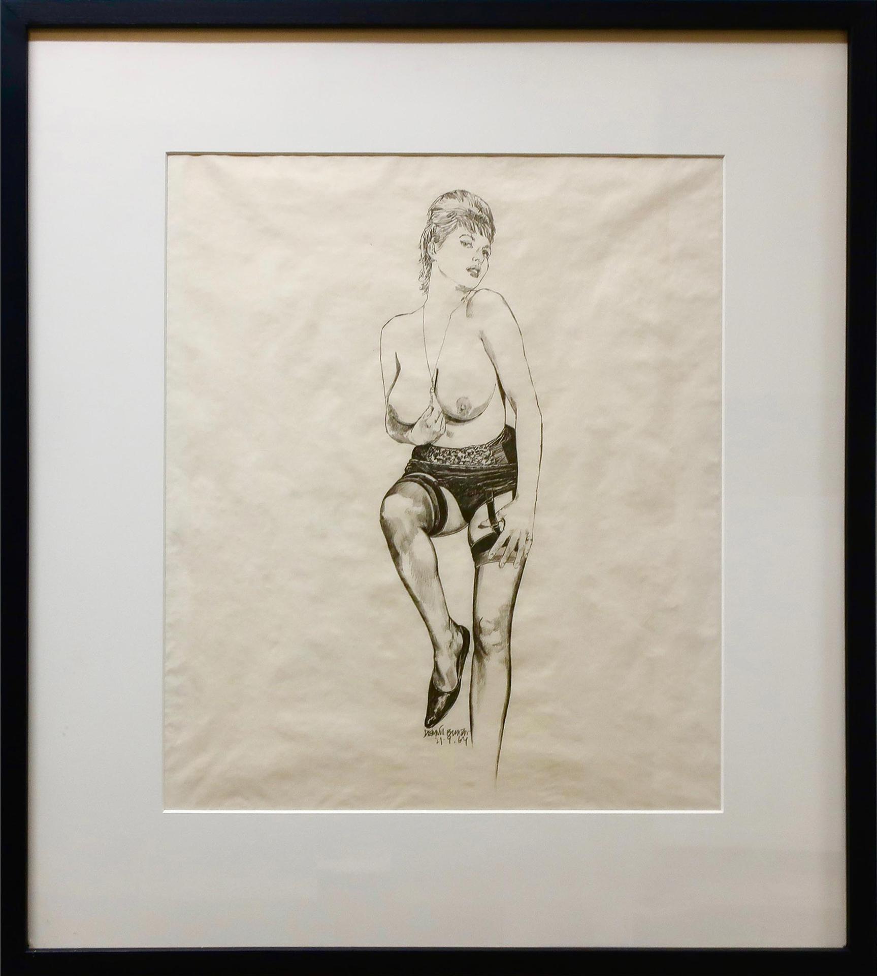 Dennis Eugene Norman Burton (1933-2013) - Untitled (Semi Nude In Garters - From The Garter Belt Series)