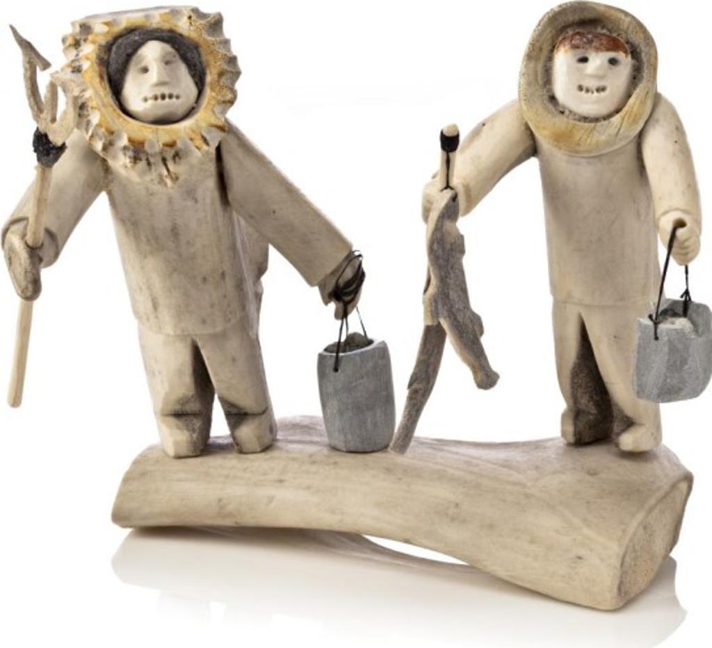 Romeo Eekerkik (1923-1983) - Two Inuit Returning from Fishing