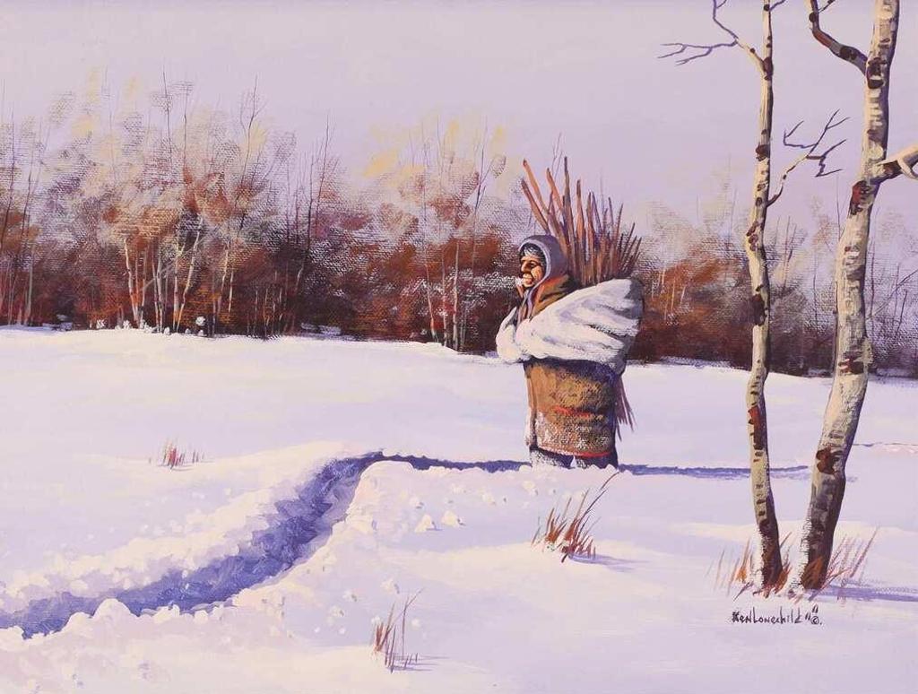 Ken Lonechild (1960-2017) - My Mother Hauling Kindling; 1989