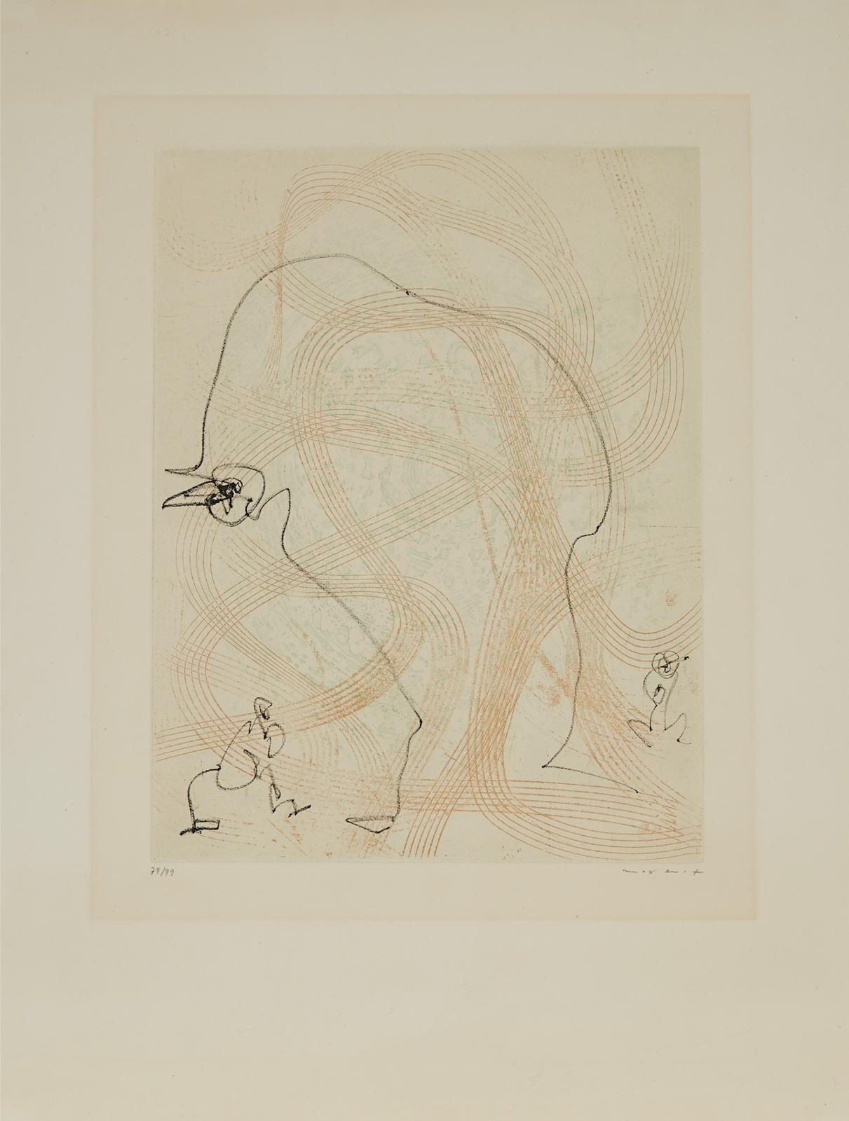 Max Ernst (1891-1976) - Bonjour, 1966 [spies/Leppien, 109b]